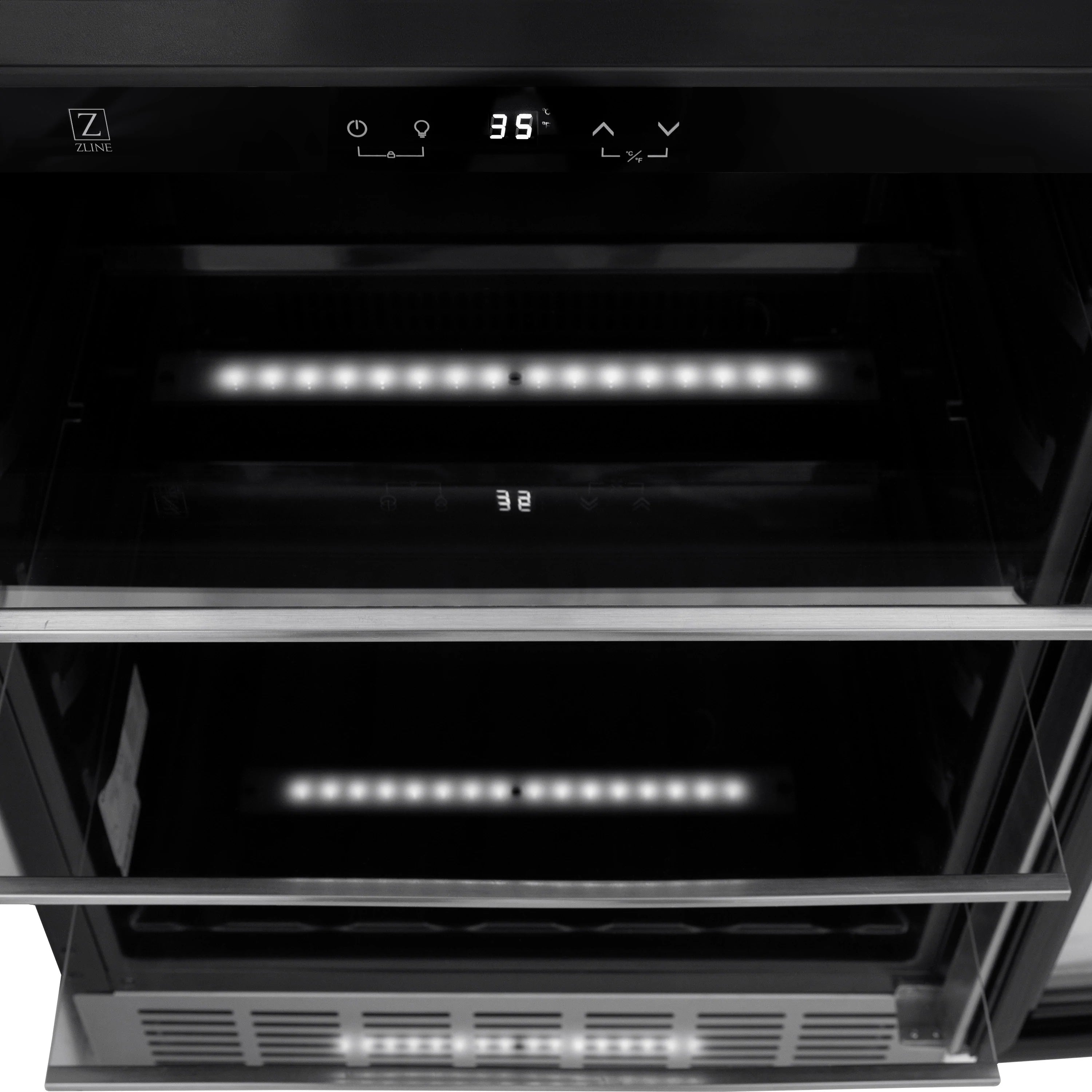 ZLINE 24" Monument 154 Can Beverage Fridge In Stainless Steel with Accents - RBV-US-24