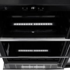 ZLINE 24" Monument 154 Can Beverage Fridge In Stainless Steel with Accents - RBV-US-24