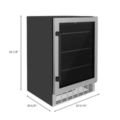 ZLINE 24" Monument 154 Can Beverage Fridge In Stainless Steel with Accents - RBV-US-24