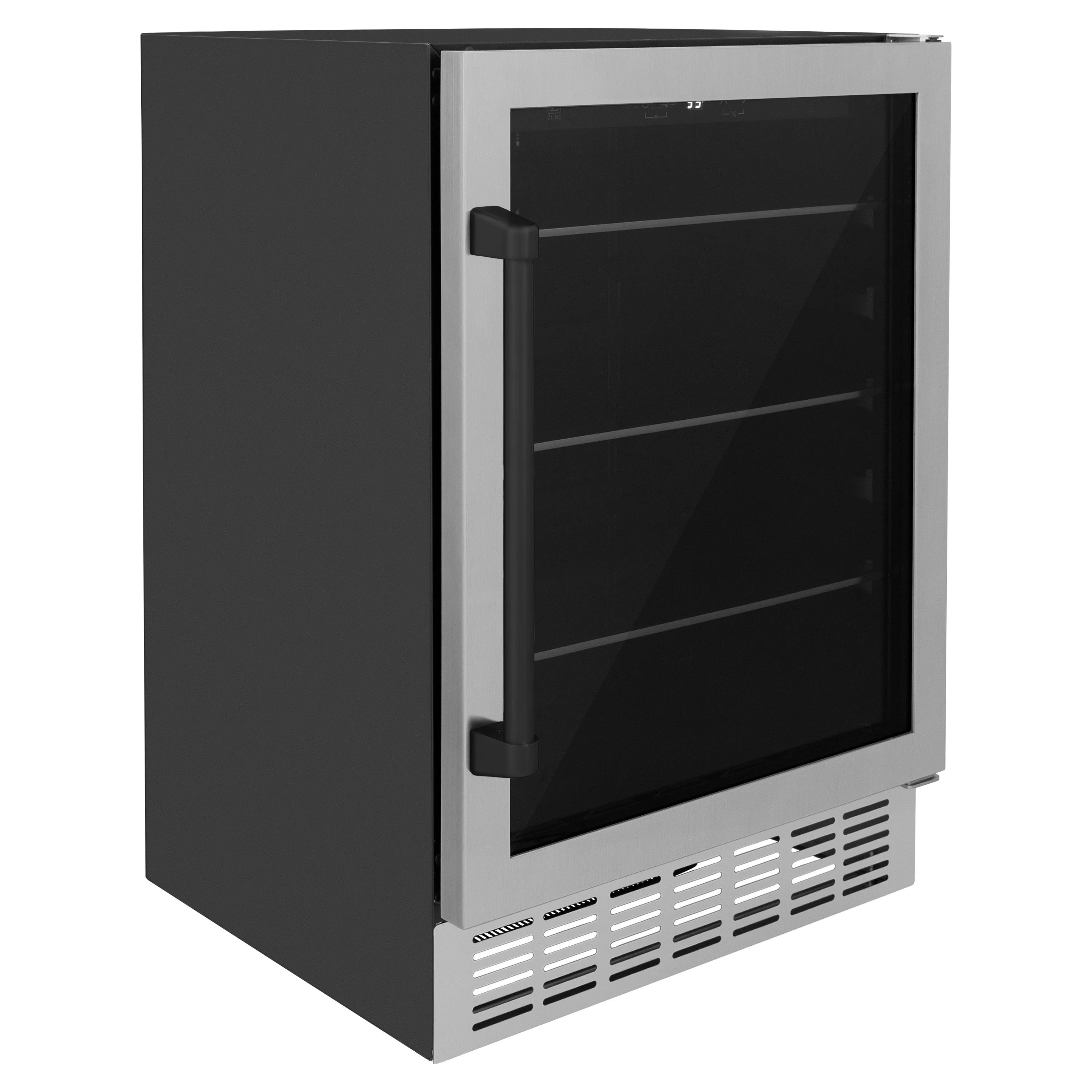 ZLINE 24" Monument 154 Can Beverage Fridge In Stainless Steel with Accents - RBV-US-24