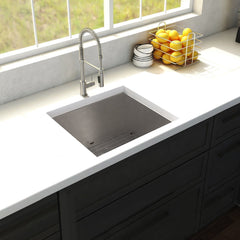 ZLINE 23 in. Meribel Undermount Single Bowl Stainless Steel Kitchen Sink with Bottom Grid, SRS-23