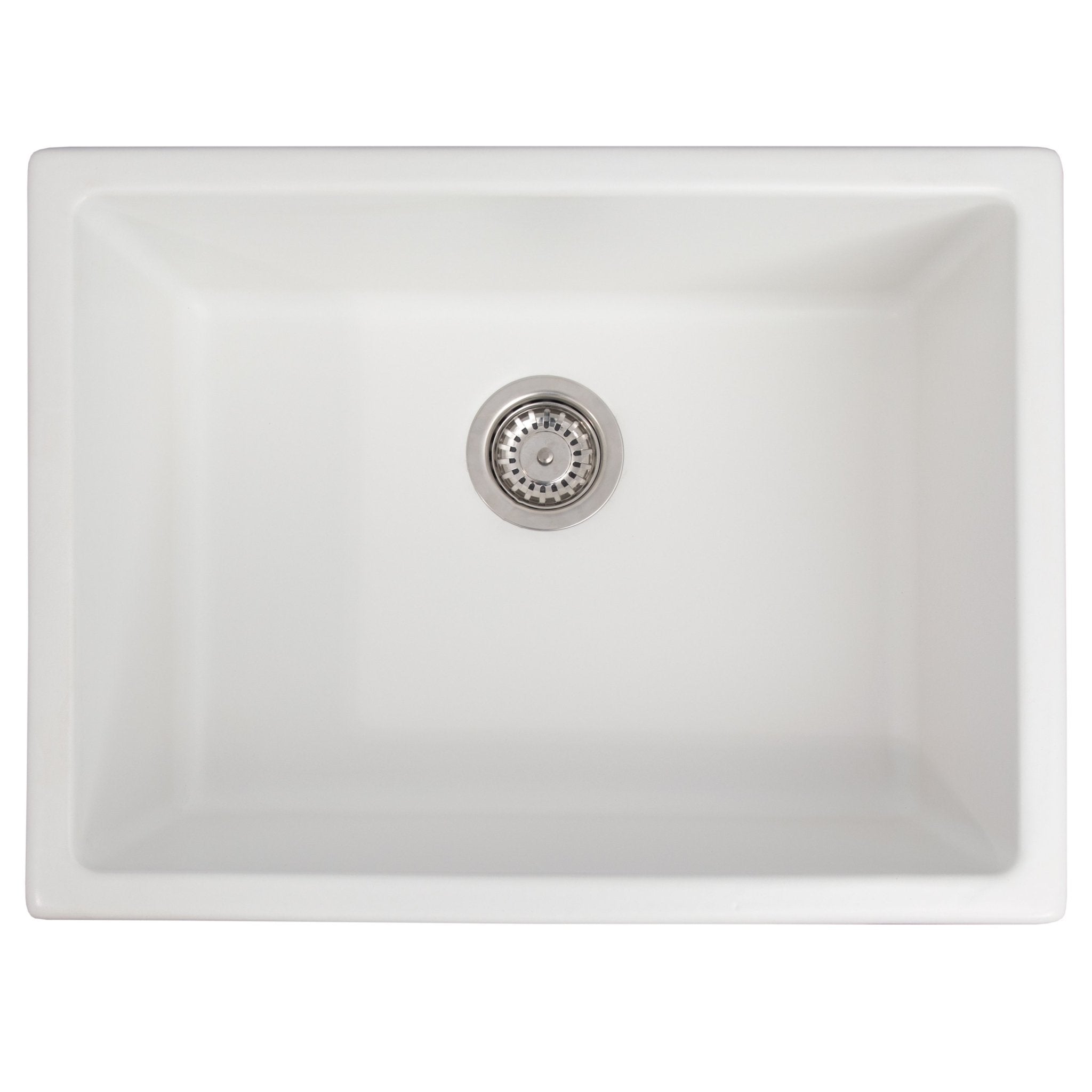 ZLINE 24 in. Rome Dual Mount Single Bowl Fireclay Kitchen Sink with Bottom Grid - FRC5123-CL-24