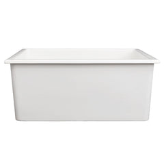 ZLINE 24 in. Rome Dual Mount Single Bowl Fireclay Kitchen Sink with Bottom Grid - FRC5123-CL-24