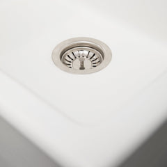 ZLINE 24 in. Rome Dual Mount Single Bowl Fireclay Kitchen Sink with Bottom Grid - FRC5123-CL-24
