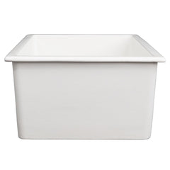 ZLINE 24 in. Rome Dual Mount Single Bowl Fireclay Kitchen Sink with Bottom Grid - FRC5123-CL-24