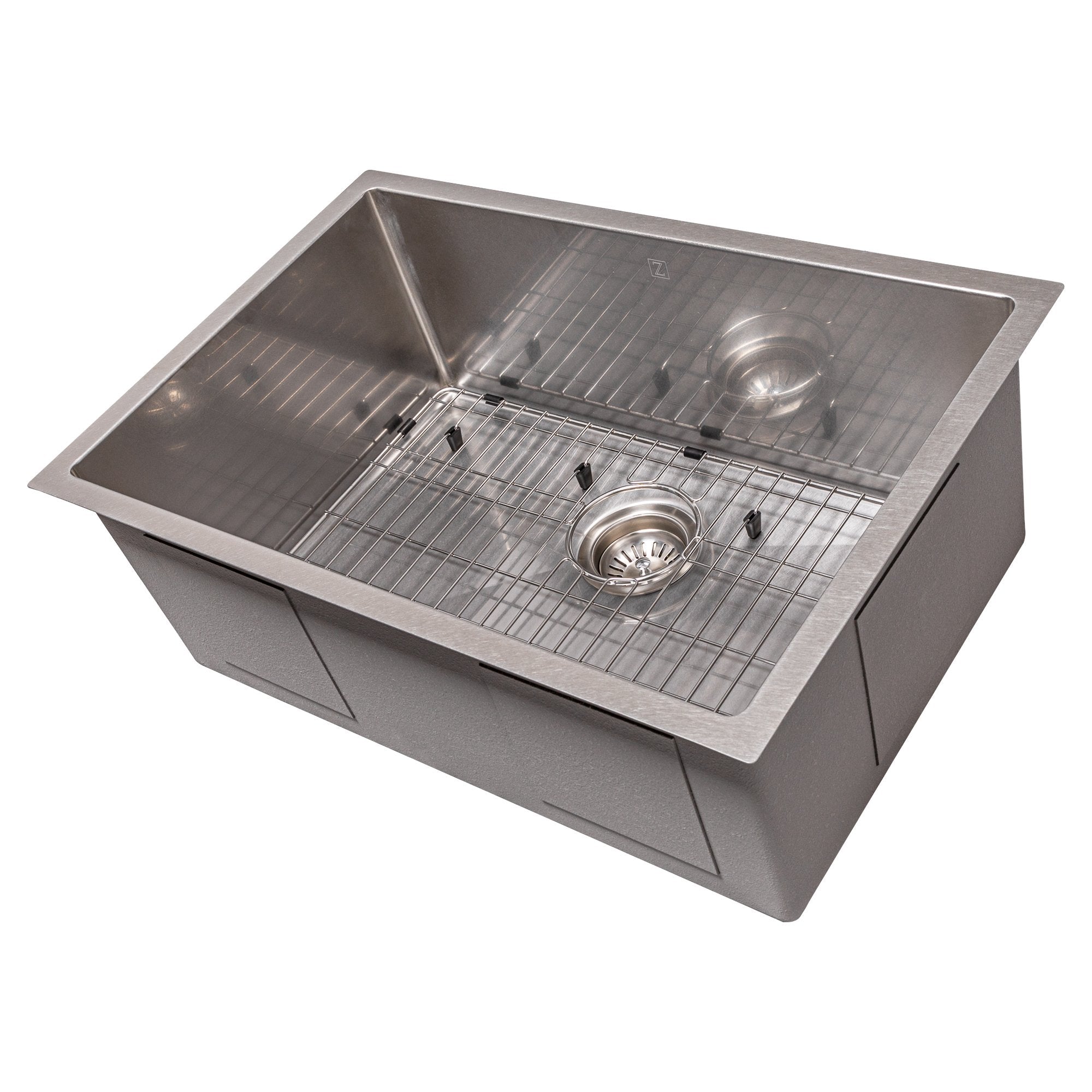 ZLINE 27 in. Meribel Undermount Single Bowl Stainless Steel Kitchen Sink with Bottom Grid, SRS-27