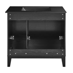 Swiss Madison Cascade 36 in. Bathroom Vanity With Black Ceramic Sink Top- SM-BV471B-C - The Home Selection