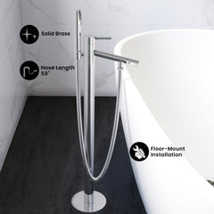 Swiss Madison Plaisir Freestanding Bathtub Faucet in Chrome - SM-FF10C - The Home Selection
