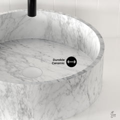 Swiss Madison ﻿Cache 17" Round Vessel Bathroom Sink in Marbled Grey - SM-VSM252E - The Home Selection