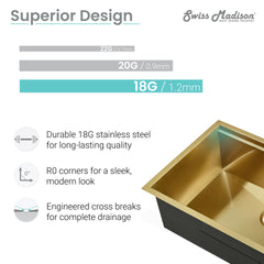 Swiss Madison Tourner 30" x 19" Stainless Steel, Single Basin, Undermount Kitchen Workstation Sink- SM-KU800 - The Home Selection