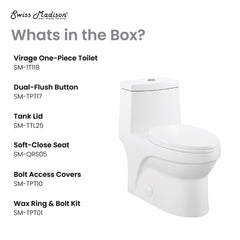 Swiss Madison Virage One-Piece Elongated Toilet Vortex™ Dual-Flush 1.1/1.6 gpf - SM-1T118 - The Home Selection
