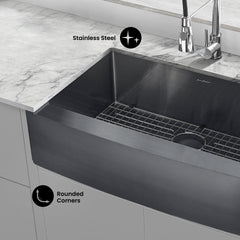 Swiss Madison Rivage 33" x 21" Stainless Steel, Single Basin, Farmhouse Kitchen Sink with Apron - SM-KS758 - The Home Selection