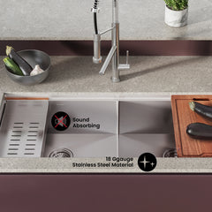 Swiss Madison Rivage 45 x 19 Dual Basin Undermount Kitchen Workstation Sink - SM-KU755 - The Home Selection