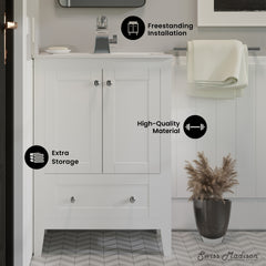 Swiss Madison Cannes 24" Bathroom Vanity in White - SM-BV412 - The Home Selection