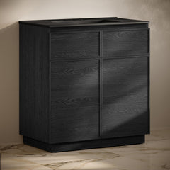 Swiss Madison St. Tropez 36" Freestanding Bathroom Vanity with Black 3-Hole Widespread Sink Top - SM-BV0802
