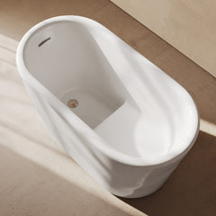 Swiss Madison Nanterre 51" Japanese Soaking Freestanding Bathtub in Glossy White, Drain Included - SM-FB9402GW - The Home Selection