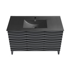 Swiss Madison Cascade 48 Bathroom Vanity With Black Ceramic Sink Top - SM-BV557