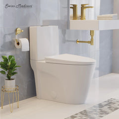 Swiss Madison St. Tropez Two-Piece 12" Rough-in 1.1/1.6 GPF Dual Top Flush Elongated Toilet - SM-2T254