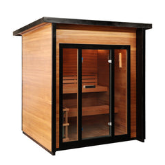 Sunray Cayman 4-Person Outdoor Traditional Sauna Double Bench with 6kW Harvia Heater - 400D7