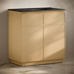 Swiss Madison St. Tropez 36" Freestanding Bathroom Vanity with Black Sink Top - SM-BV0802