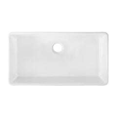 Swiss Madison Elegance 36" x 20" Single Basin Fireclay Farmhouse Kitchen Sink in Glossy White with Stainless Steel Grid - SM-FS3805GW