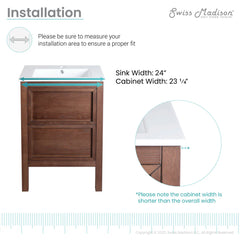 Swiss Madison Calice 24" Bathroom Vanity in Carbon Gray - SM-BV421