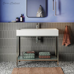 Swiss Madison Pierre 40 Single, Freestanding, Open Shelf, Metal Frame Bathroom Vanity - SM-BV73 - The Home Selection