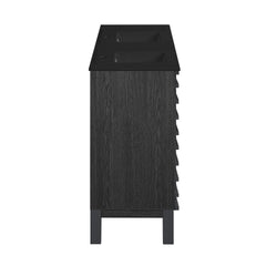 Swiss Madison Cascade 48, Double Basin Bathroom Vanity With Black Ceramic Sink Top - SM-BV557