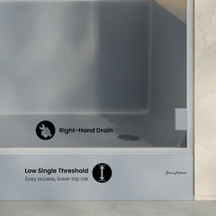 Swiss Madison Aquatique 60" x 32" Right Drain, Shower Base - SM-SB538 - The Home Selection