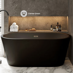 Swiss Madison Claire 60" Freestanding Bathtub in Matte Black - SM-FB590MB - The Home Selection