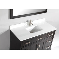 Vanity Art 60- Bath Vanity in Espresso with Engineered Marble Top in White with Basin and Mirror - VA1060