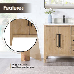 Altair Laurel Bathroom Cabinet Vanity Base in Weathered Fir without Top and Sink, No Mirror