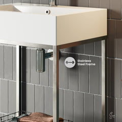 Swiss Madison Pierre 24 Single, Freestanding, Open Shelf, Metal Frame Bathroom Vanity - SM-BV71 - The Home Selection