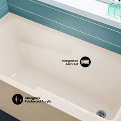 Swiss Madison Voltaire 60" X 32" Right-Hand Drain Alcove Bathtub with Apron in Bisque - SM-AB542BQ - The Home Selection