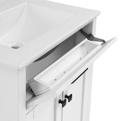 Swiss Madison Burdon 24 in. Bathroom Vanity With Ceramic Sink Top - SM-BV43 - The Home Selection