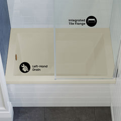 Swiss Madison Voltaire 48" X 32" Left-Hand Drain Alcove Bathtub in Bisque - SM-DB561BQ - The Home Selection
