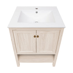 Swiss Madison Chateau 24" Freestanding Bathroom Vanity in White Oak with Sink Top - SM-BV0601WO
