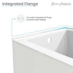 Swiss Madison Claire 60" x 32" Right-Hand Drain Drain Alcove Tub with Corner Apron - SM-AB571 - The Home Selection