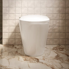 Swiss Madison Hugo H Power Flush Tankless Toilet 12" Rough-in 1 GPF Non-Electric ADA Toilet with Integrated Tank and Manual Bidet in Glossy White - SM-1T3906GW