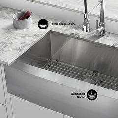 Swiss Madison Rivage 30" x 21" Stainless Steel, Single Basin, Farmhouse Kitchen Sink with Apron - SM-KS759 - The Home Selection
