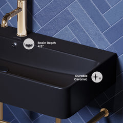 Swiss Madison Carré 36" Console Sink Matte Black Basin w/ Legs - SM-CS7 - The Home Selection