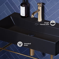 Swiss Madison Claire 30" Console Sink Matte Black Basin w/ Legs - SM-CS7