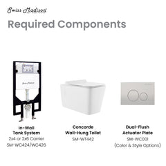 Swiss Madison Concorde Wall-Hung Square Toilet Bowl - SM-WT442 - The Home Selection