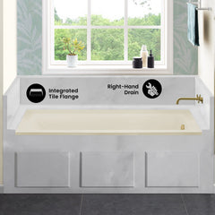 Swiss Madison Voltaire 60" X 30" Right-Hand Drain Alcove Bathtub in Bisque - SM-DB560BQ - The Home Selection