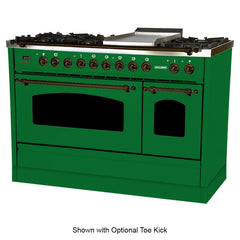 Hallman 48 in. Double Oven Duel Fuel Italian Range, Bronze Trim HDFR48BZ