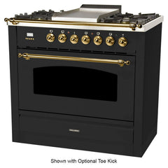 Hallman 36 in. Single Oven All Gas Italian Range, LP Gas, Brass Trim HGR36BSLP