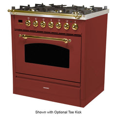 Hallman 30 in. Single Oven All Gas Italian Range, Brass Trim HGR30BS