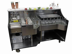 Perlick Tobin Ellis Signature Series 70" Mobile Bar with Hand Sink, Ice Chest & Bottle Well - RMB-002