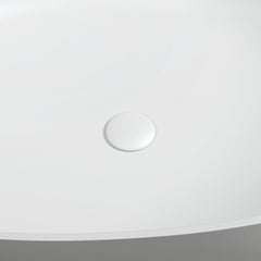 Altair Cacciar 67" x 39" Solid Surface Soaking Bathtub in Matte White with Matte White Drain and Integrated Overflow - 52967-BAT-MW