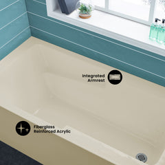 Swiss Madison Voltaire 54" X 30" Right-Hand Drain Alcove Bathtub with Apron in Bisque - SM-AB550BQ - The Home Selection